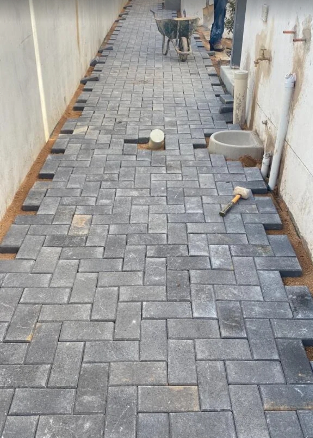 Herringbone Pathway Installation